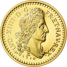 Francia, medalla, Reproduction, Louis d'Or au Soleil 1710, FDC, Oro