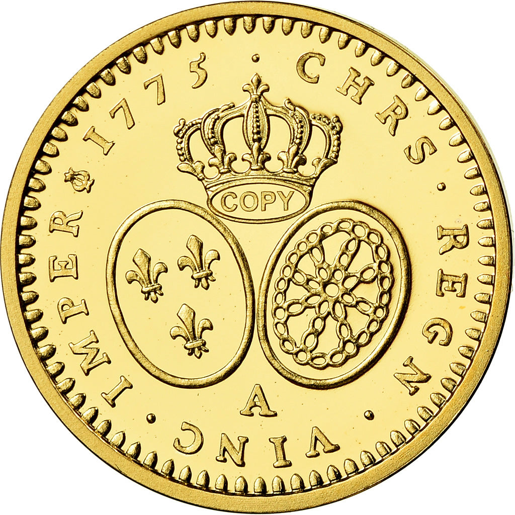 France, Medal, Reproduction, Louis d'Or aux Lunettes, Louis XVI, MS(65-70), Gold