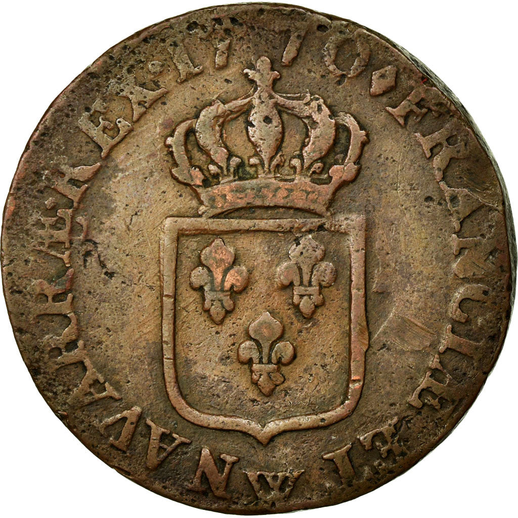 Coin, France, Louis XV, Sol à la vieille tête, Sol, 1770, Lille, EF(40-45)