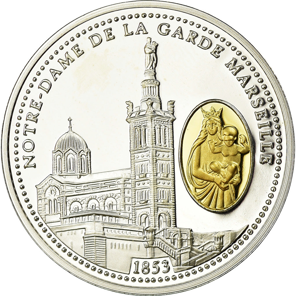 France, Medal, Notre-Dame de la Garde, Marseille, MS(65-70), Silver
