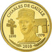 Francja, Medal, Charles De Gaulle, 2010, MS(65-70), Złoto