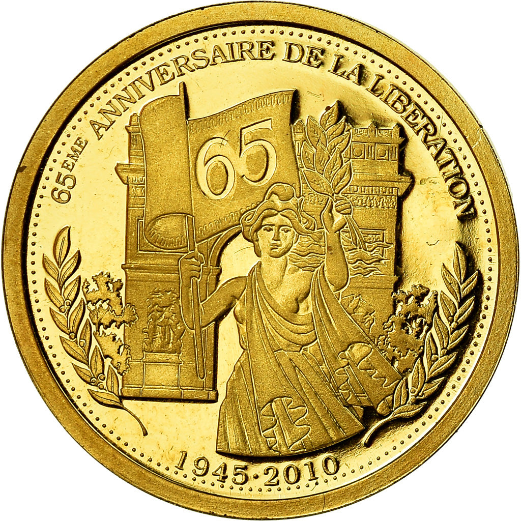 France, Medal, 65ème Anniversaire de la Libération, History, MS(65-70), Gold