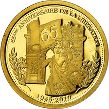 France, Medal, 65ème Anniversaire de la Libération, History, MS(65-70), Gold