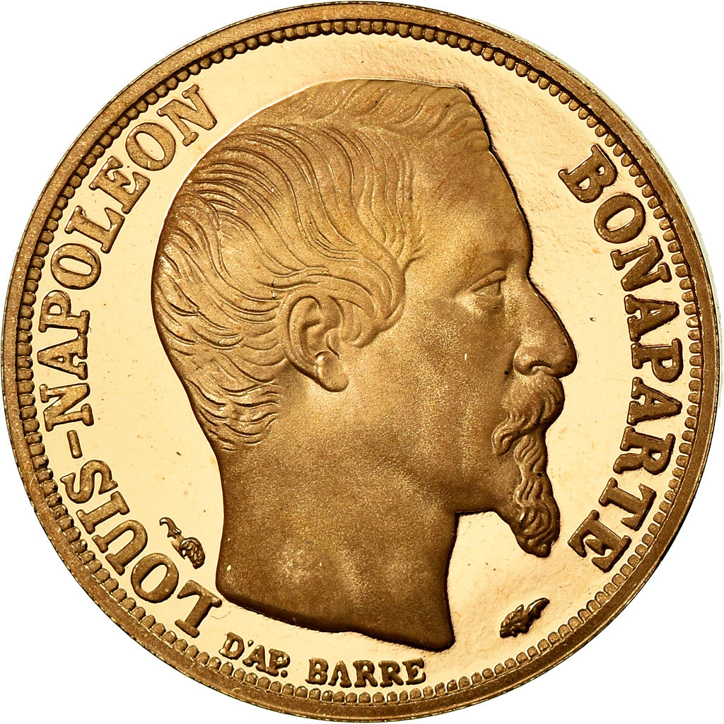 França, Medal, Louis-Napoléon Bonaparte, 10 Francs, 1993, MS(64), Dourado