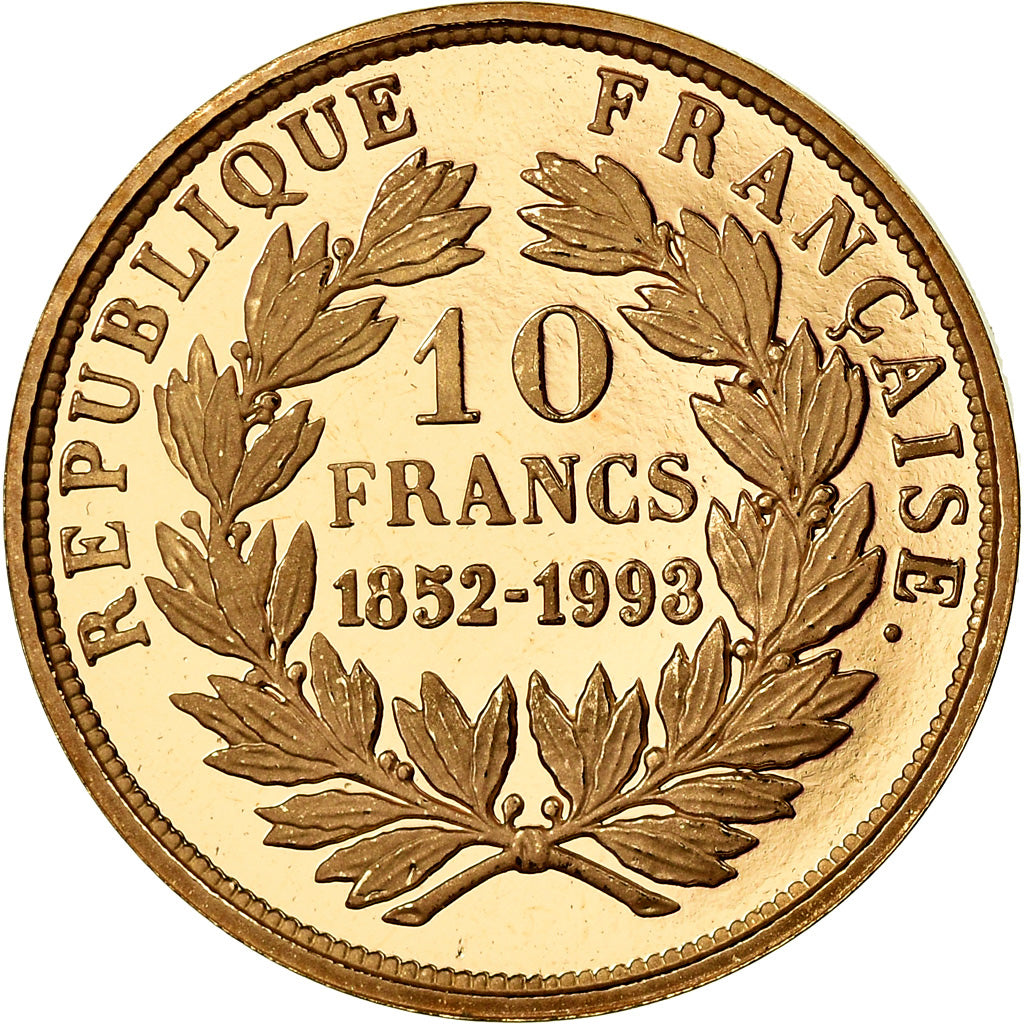 França, Medal, Louis-Napoléon Bonaparte, 10 Francs, 1993, MS(64), Dourado