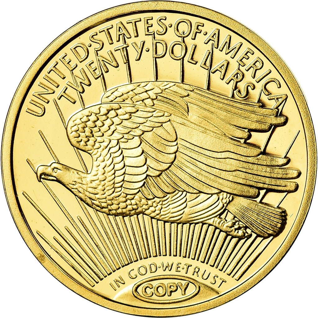 France, Medal, Reproduction Twenty Dollars Liberty, MS(65-70), Gold
