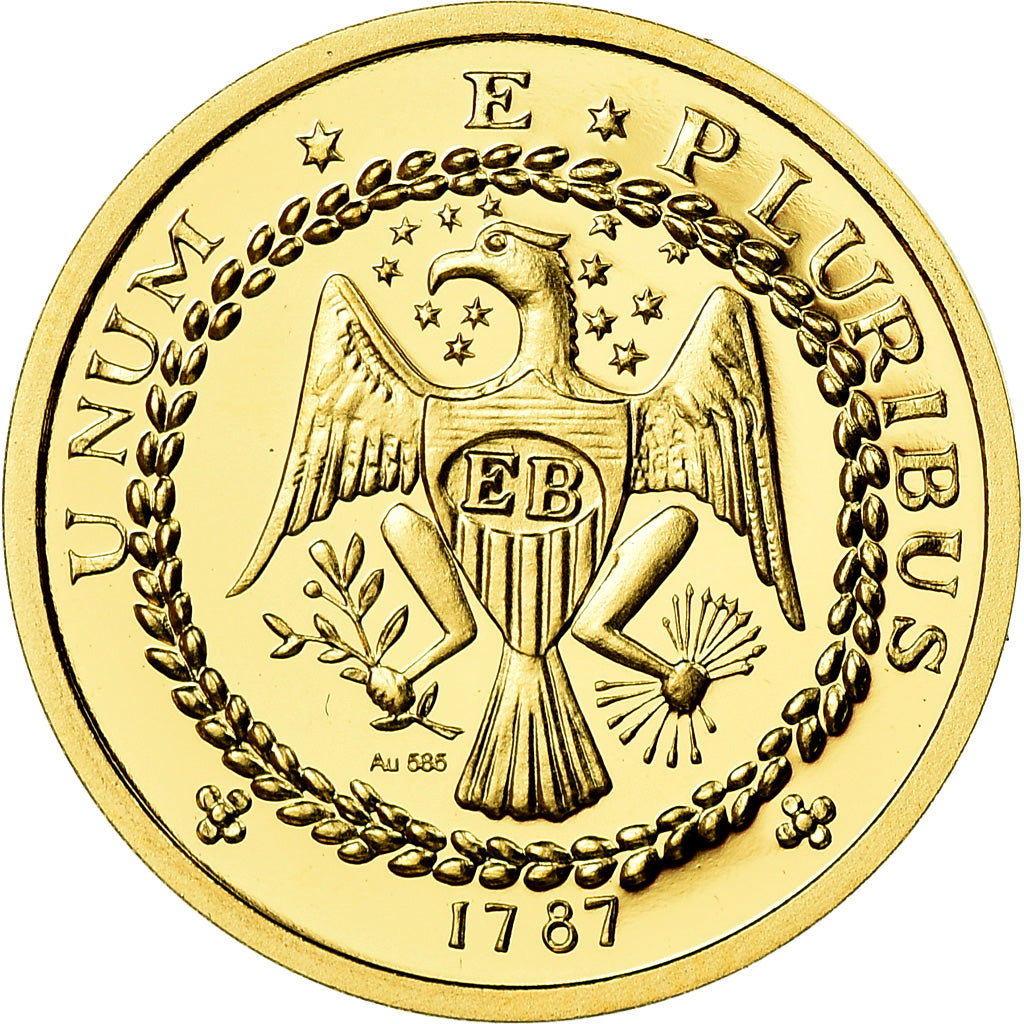 France, Médaille, Reproduction Brasher Doubloon 1787, FDC, Or