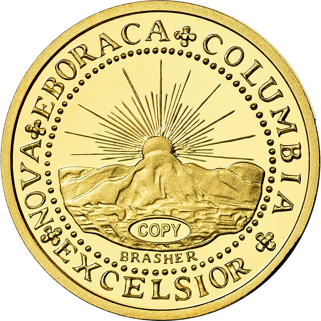 France, Médaille, Reproduction Brasher Doubloon 1787, FDC, Or
