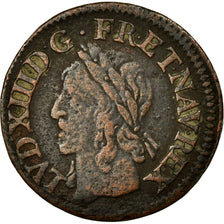 Moneta, Francja, Louis XIII, Double tournois de Warin, tête à gauche, Double