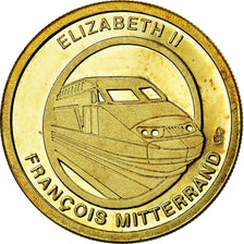 France, Medal, Tunnel sous la Manche - Elizabeth II, Mitterrand, 1990, MS(63)