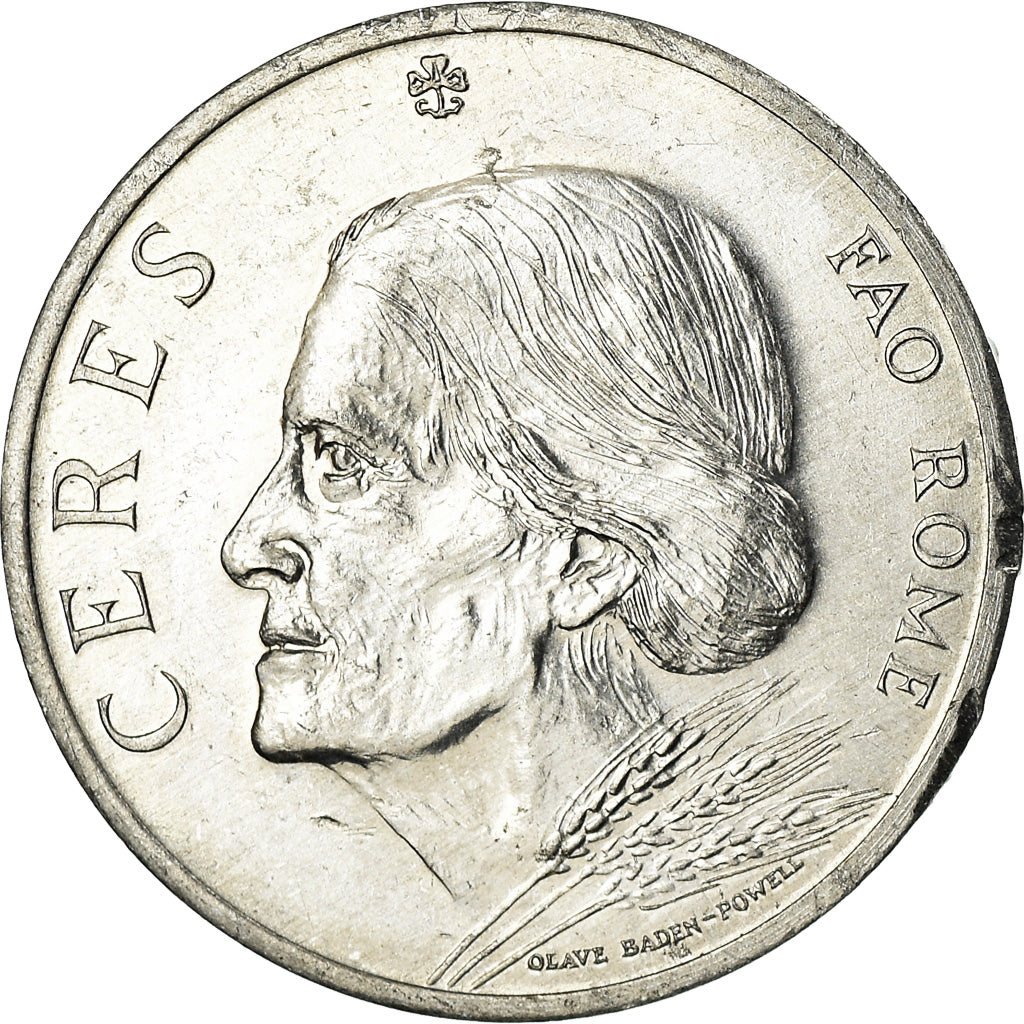 Italia, medaglia, Cérès, FAO, Rome, 1973, Olave Baden-Powell, SPL, Alluminio