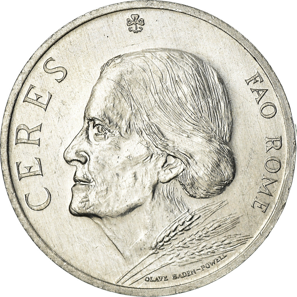 Italy, Medal, Cérès, FAO, Rome, 1973, Olave Baden-Powell, MS(60-62), Aluminium