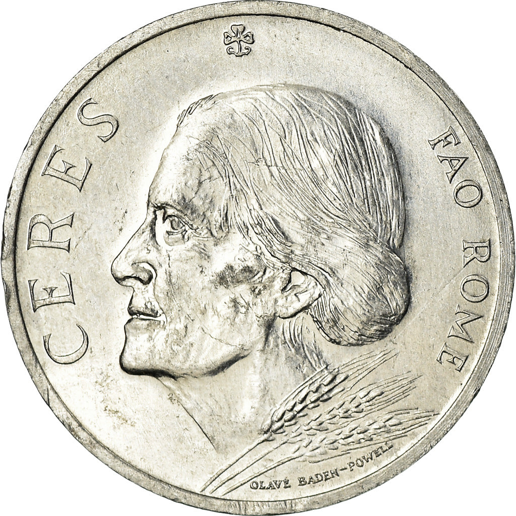 Italy, Medal, Cérès, FAO, Rome, 1973, Olave Baden-Powell, MS(60-62), Aluminium