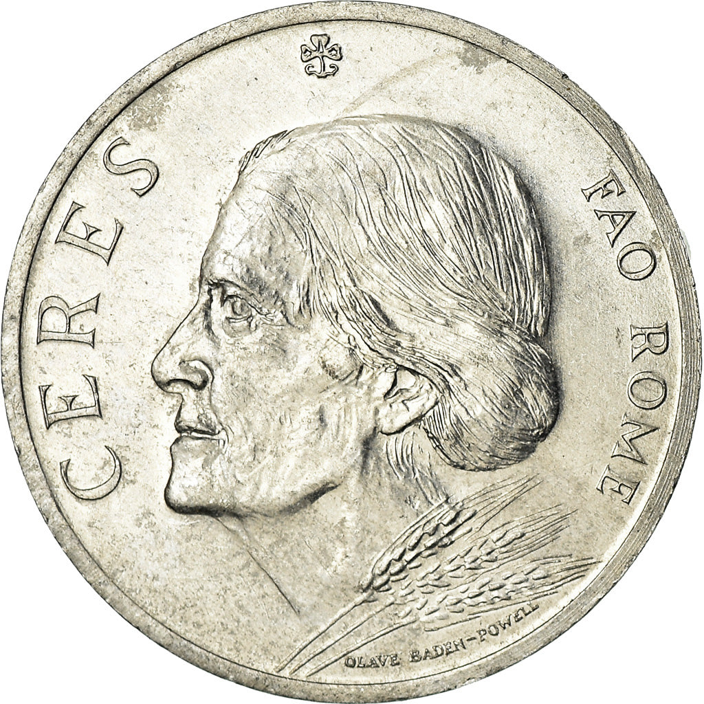 Italy, Medal, Cérès, FAO, Rome, 1973, Olave Baden-Powell, AU(55-58), Aluminium