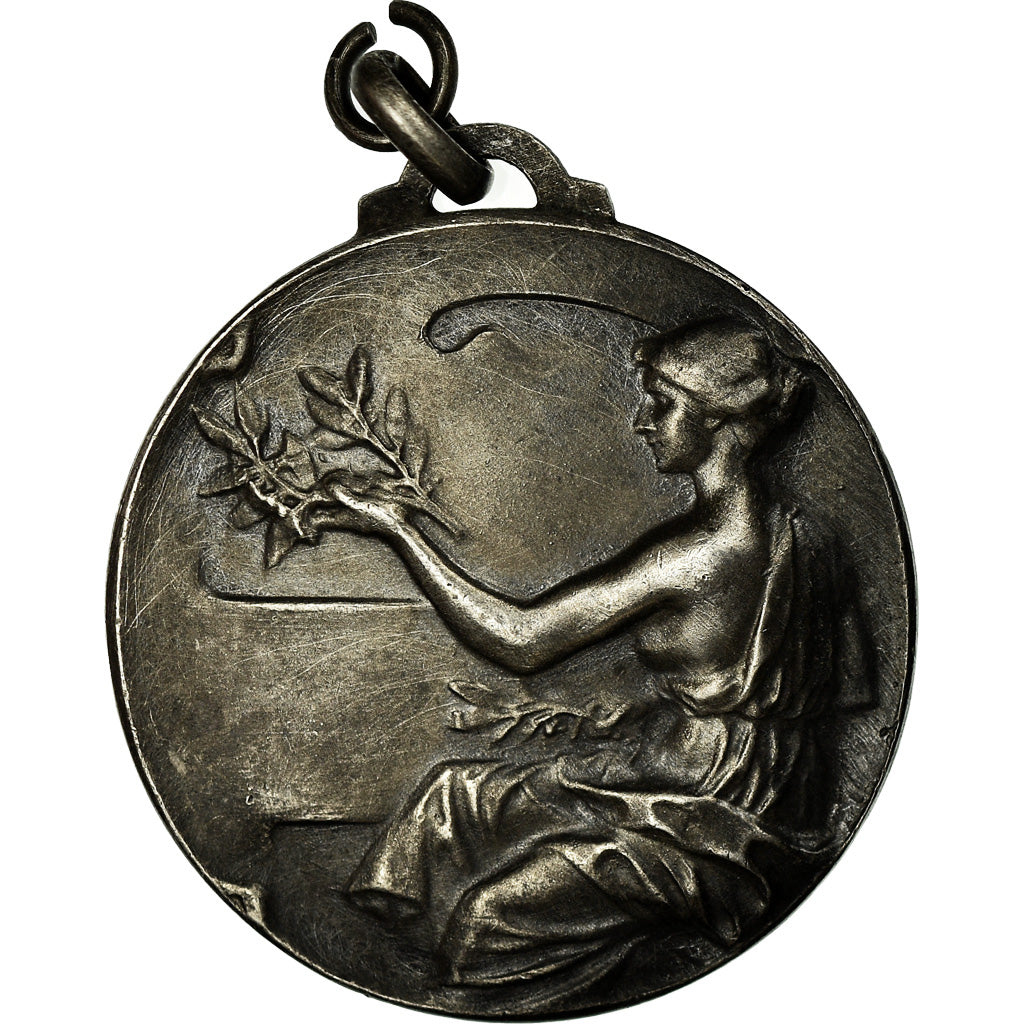 België, Medaille, Art Nouveau, Gemeente, Knocke, Hebbellinck, PR, Zilver