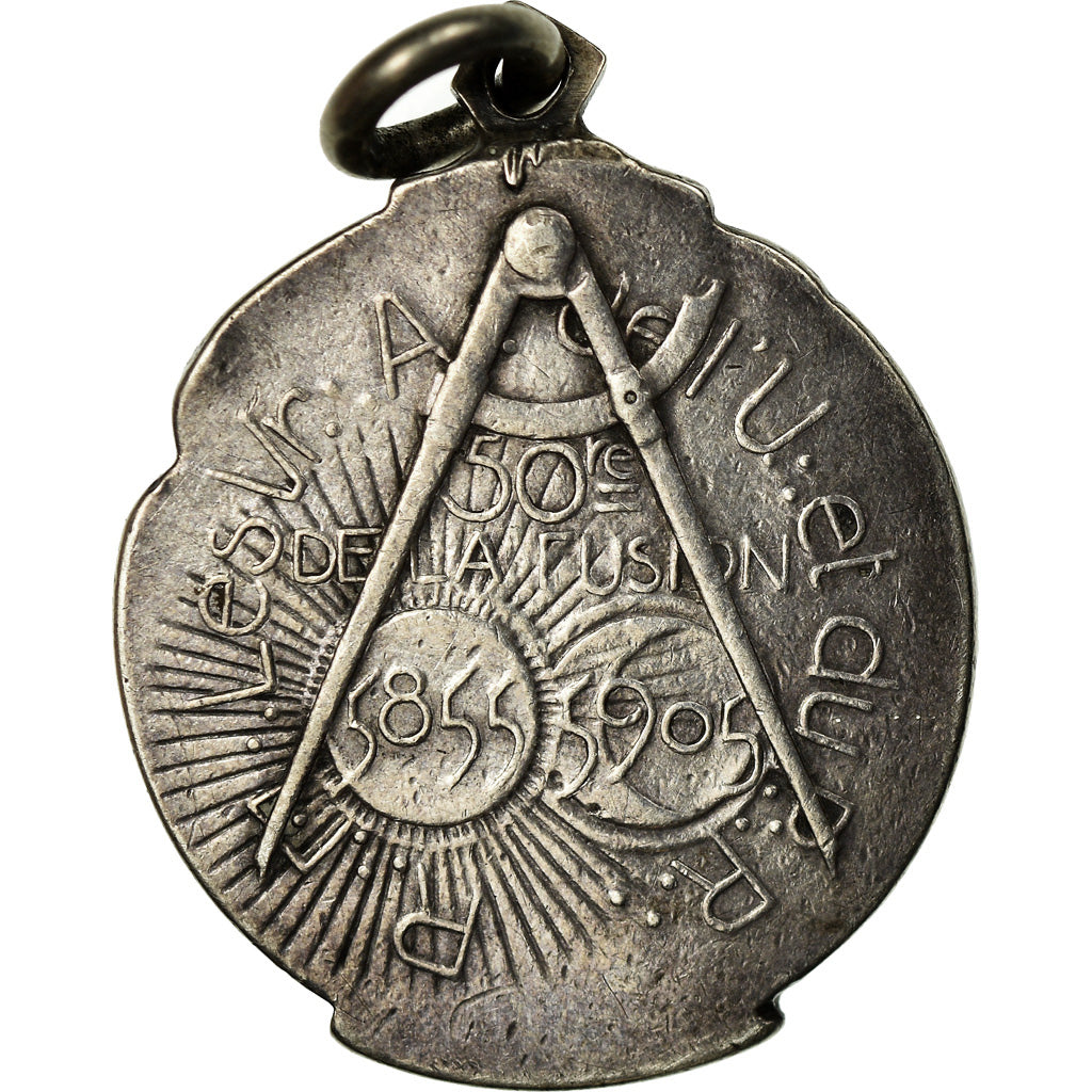 France, Médaille, Masonic, Les Vr. A.de l'U.et du P.R. Cinquantenaire de la