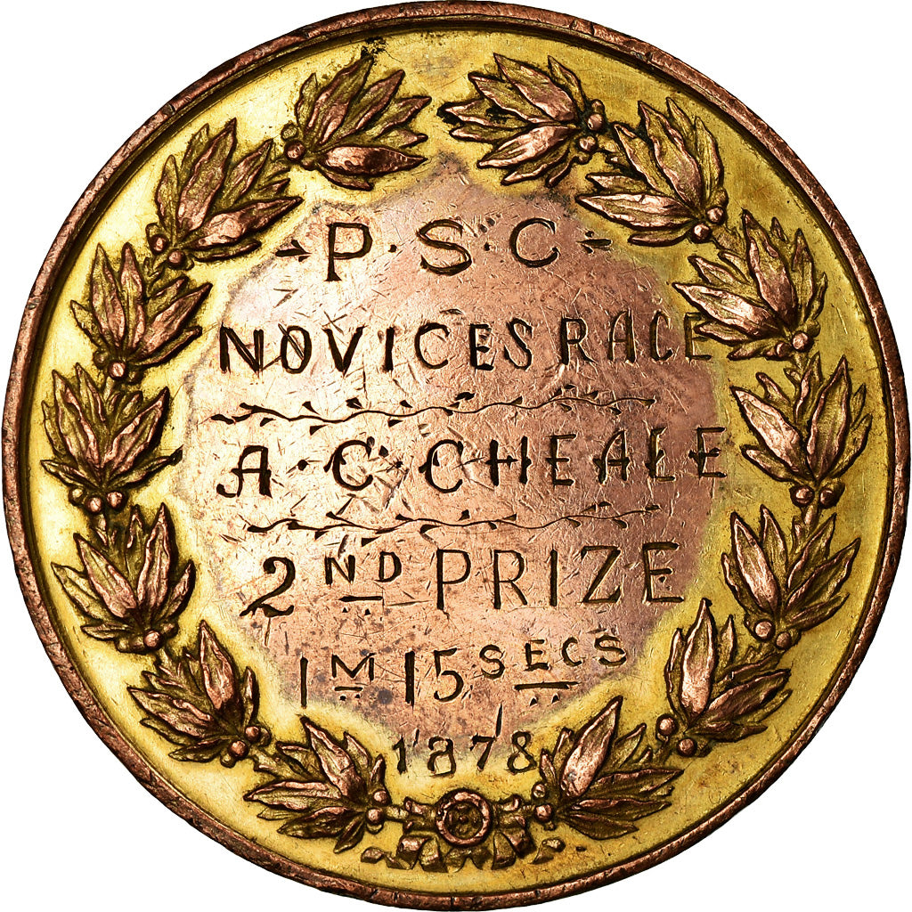 France, Medal, P.S.C, Novices Race, Sports & leisure, 1878, EF(40-45), Copper