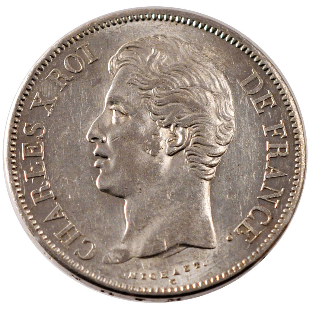 FRANCE, Charles X, 5 Francs, 1830, Paris, KM #728.1, AU(55-58), Silver, Gadoury.