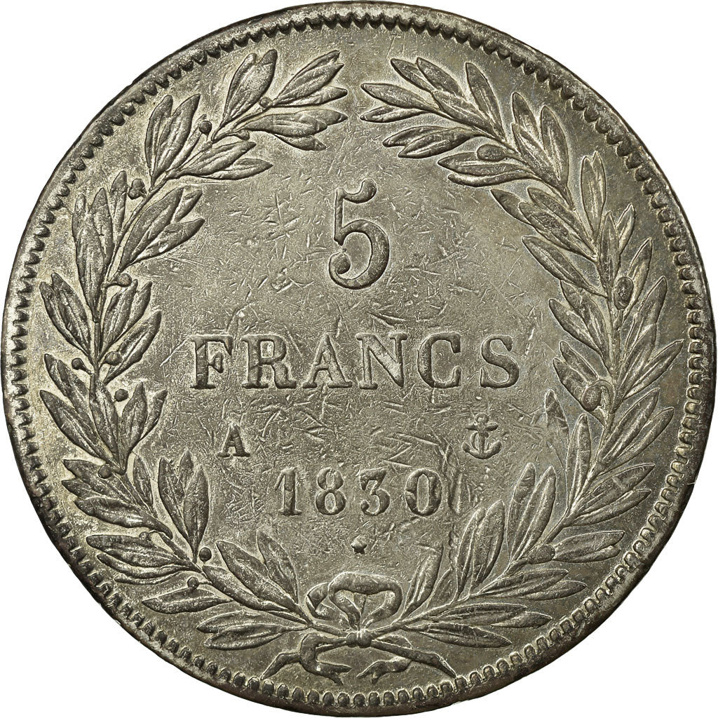 Coin, France, Louis-Philippe, 5 Francs, 1830, Paris, EF(40-45), Silver