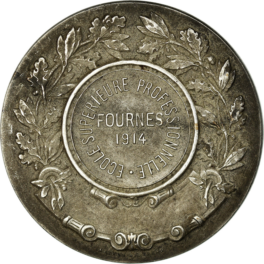 Francia, medaglia, Ecole Supérieure Professionnelle, Fournes, 1914, Arthus