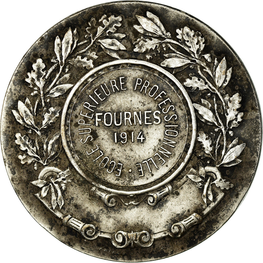 França, Medal, Ecole Supérieure Professionnelle, Fournes, 1914, Arthus