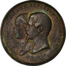 France, Medal, Eugénie et Napoléon III, Palais de l'Industrie, 1855, Caqué