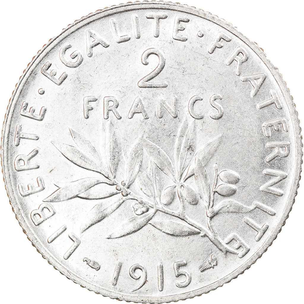 Monnaie, France, Semeuse, 2 Francs, 1915, Paris, SUP, Argent, Gadoury:532