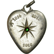 France, Medal, Pendentif Coeur 1ère Guerre Mondiale, 1914-1916, EF(40-45)