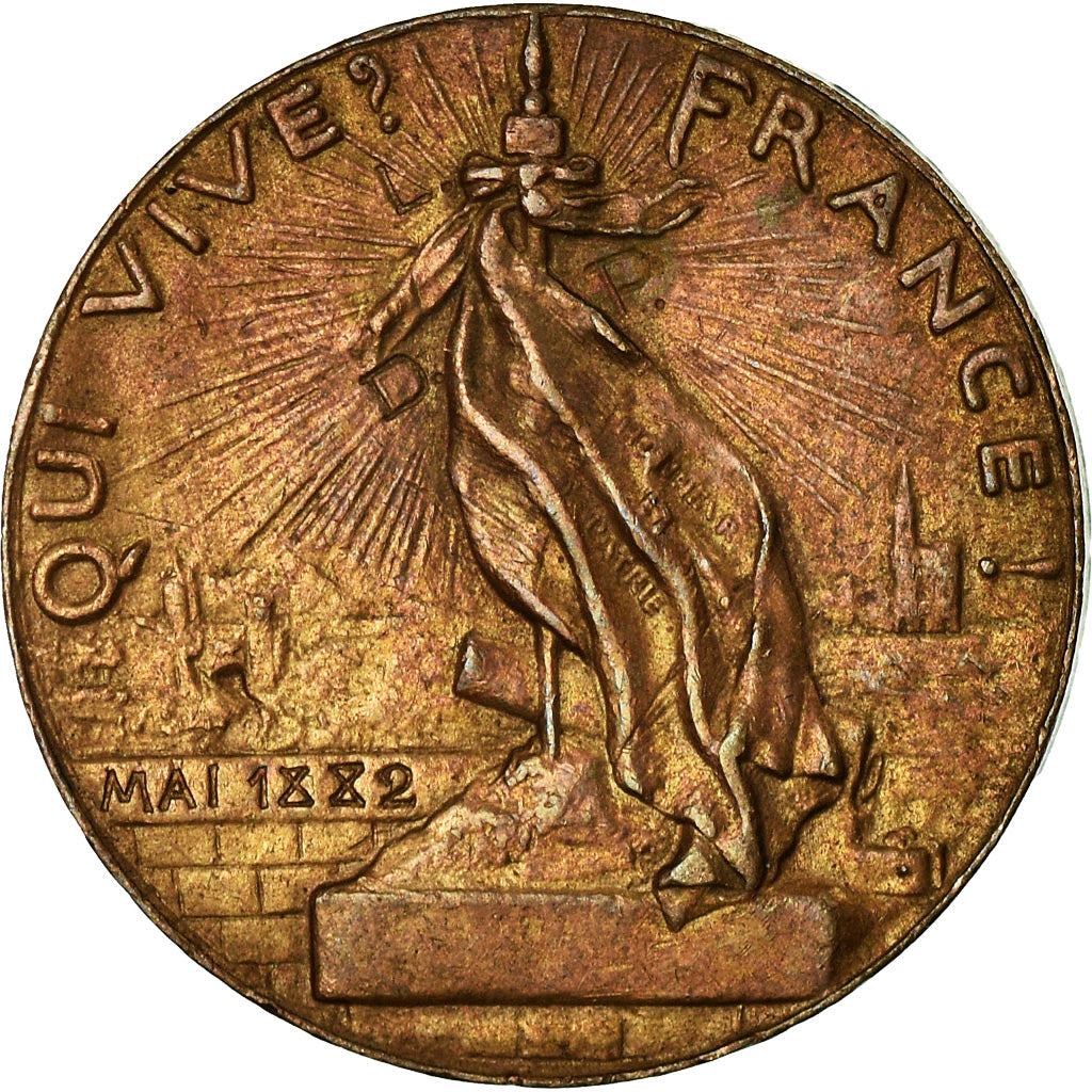 Frankrijk, Token, Ligue des Patriotes, History, 1882, Mercié, ZF+, Bronze