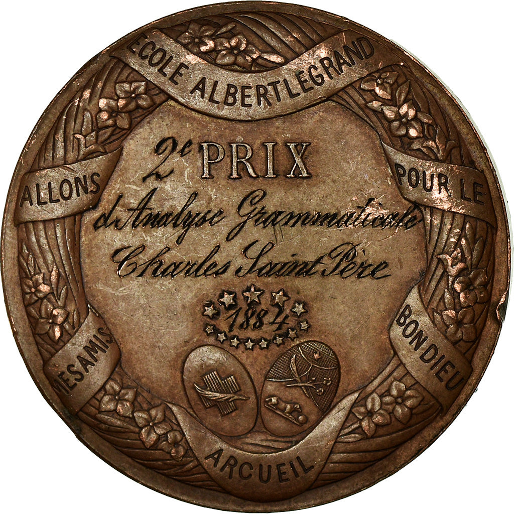 Frankrijk, Medaille, Education, Analyse Grammaticale, Arcueil, Arts & Culture