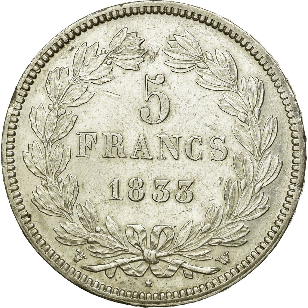 Coin, France, Louis-Philippe, 5 Francs, 1833, Lille, AU(50-53), Silver