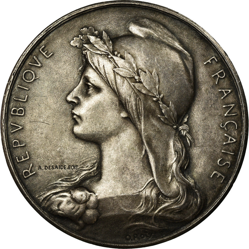 France, Médaille, Marianne, Offert par Mr Ringot Sénateur, O.Roty, SUP, Argent
