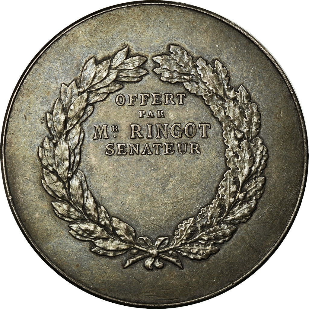 France, Médaille, Marianne, Offert par Mr Ringot Sénateur, O.Roty, SUP, Argent