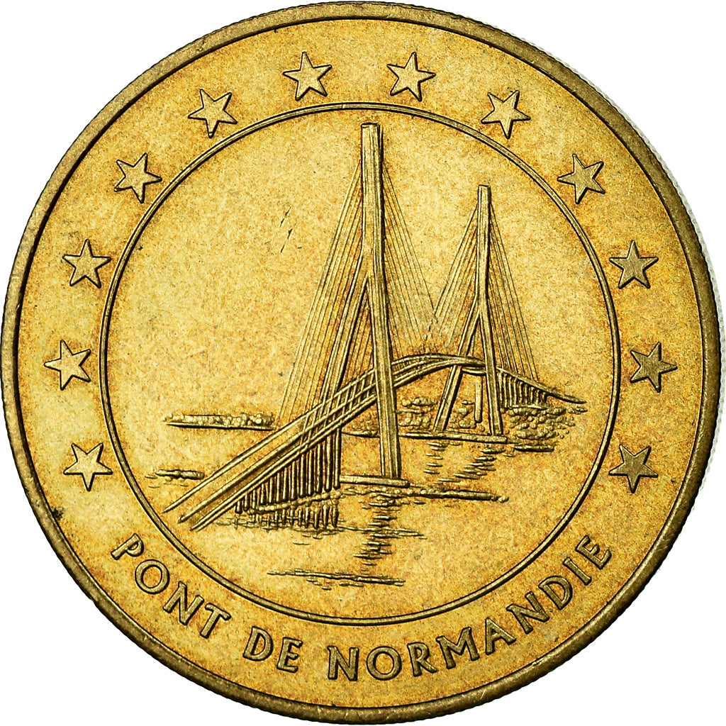 Frankrijk, Medaille, 1 Euro de la Ville du Havre, Pont de Normandie, 1996, FDC