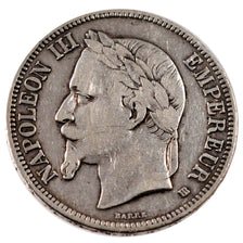 FRANCE, Napoléon III, 5 Francs, 1868, Strasbourg, KM #799.2, VF(30-35), Silver,