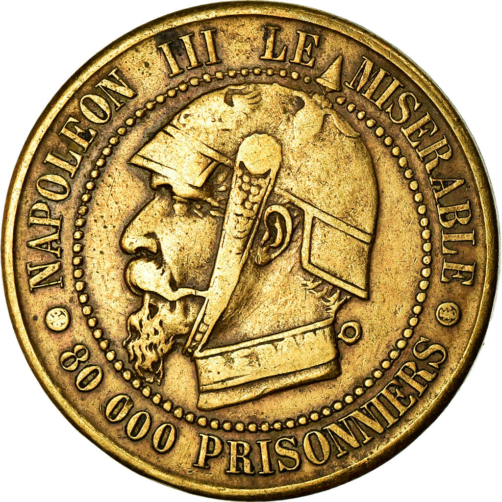 Frankrijk, Token, Napoléon III, Satirique, Bataille de Sedan, Undated (1870)