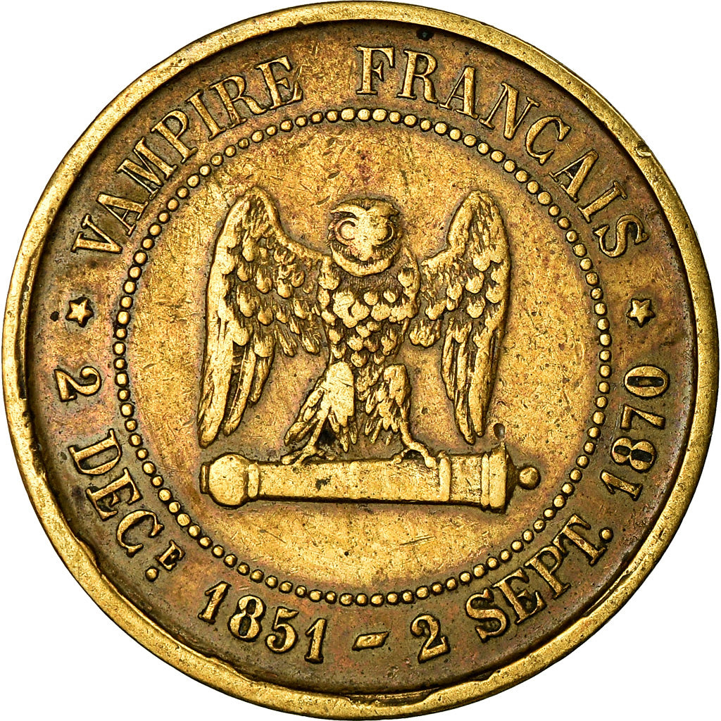 Frankrijk, Token, Napoléon III, Satirique, Bataille de Sedan, Undated (1870)