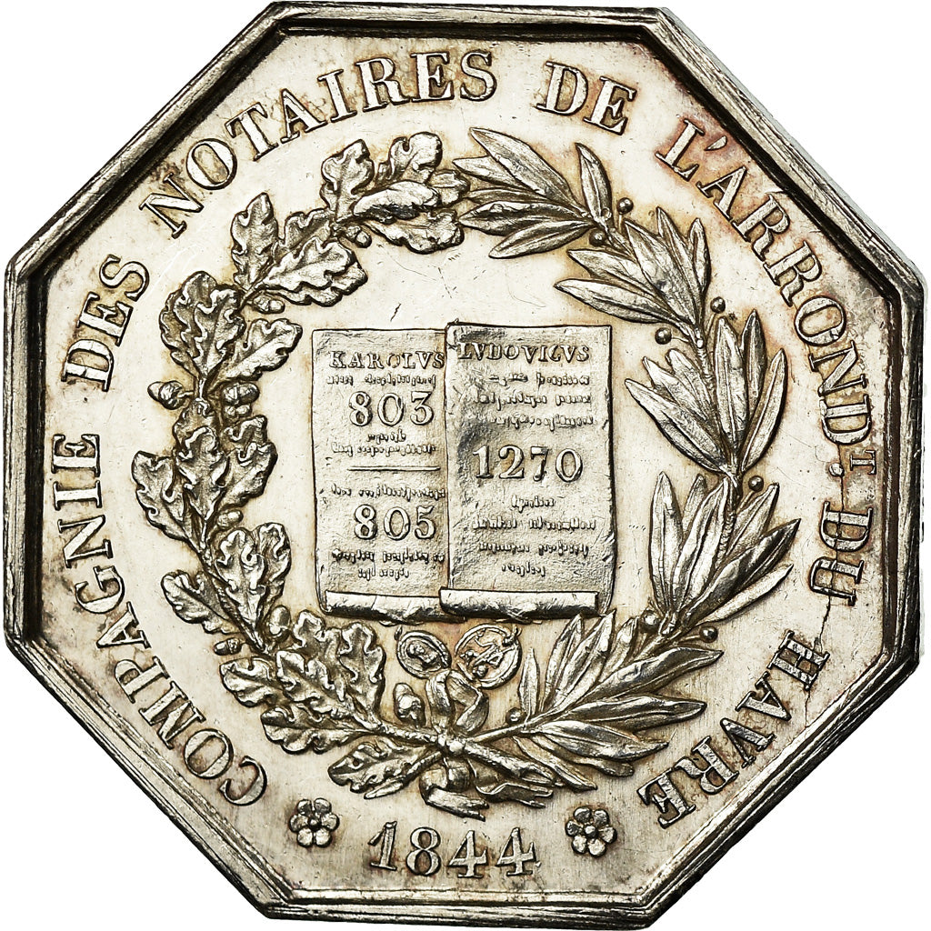 France, Token, Notaires de l'arrondissement du Havre, 1844, Dubois, MS(60-62)