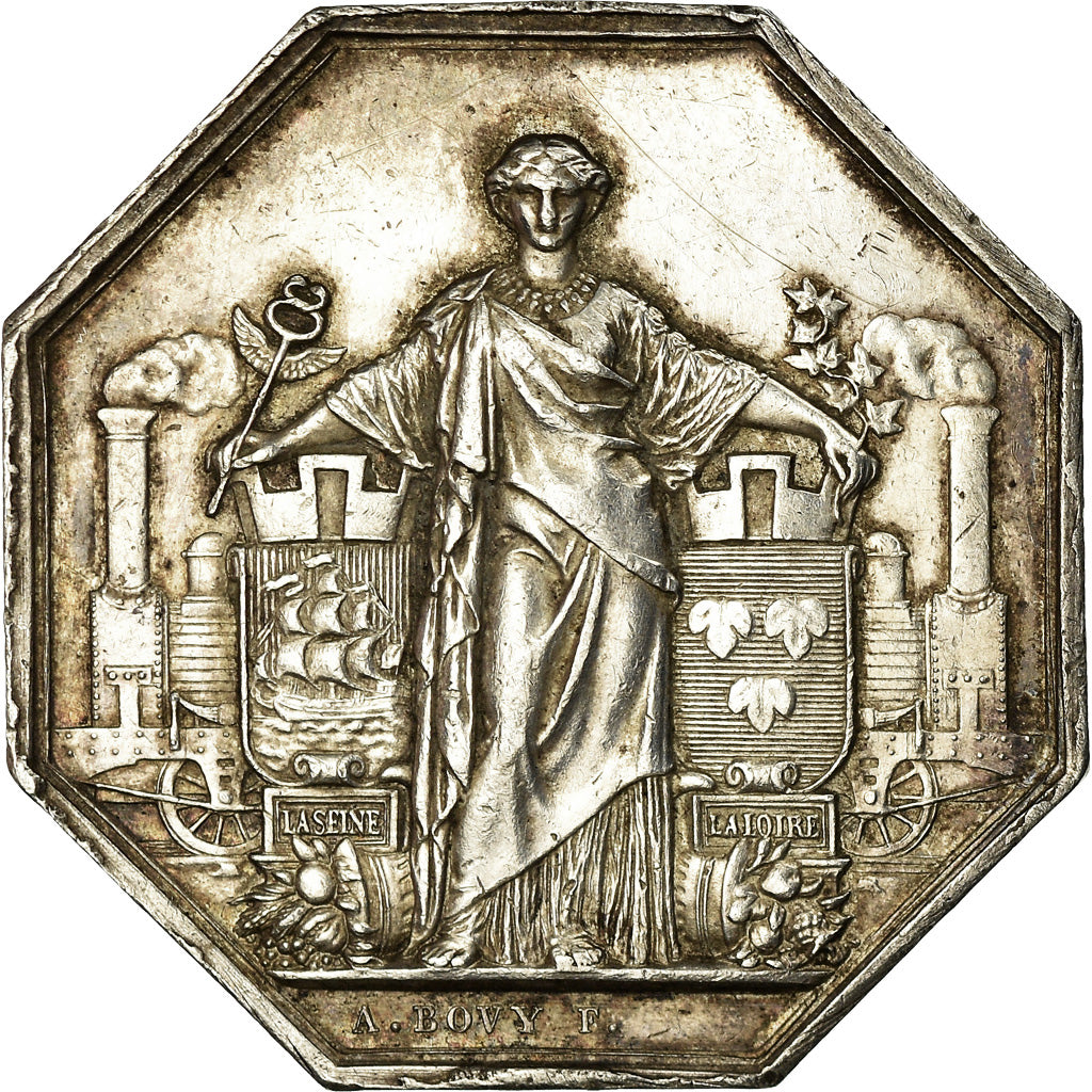 France, Token, Chemin de fer de Paris à Orléans, 1838, Bovy, AU(55-58), Silver