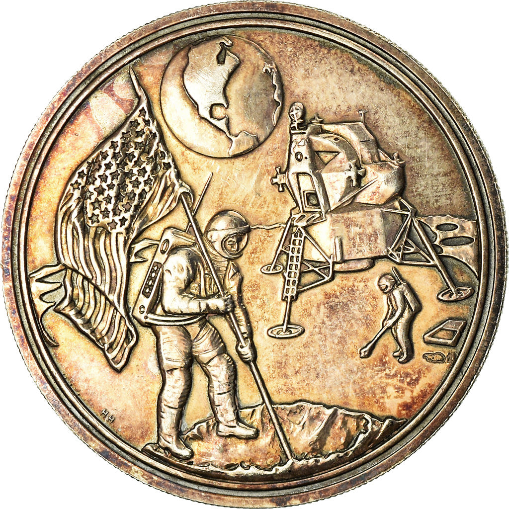 France, Medal, Landing on the Moon, N.Amstrong, Sciences & Technologies