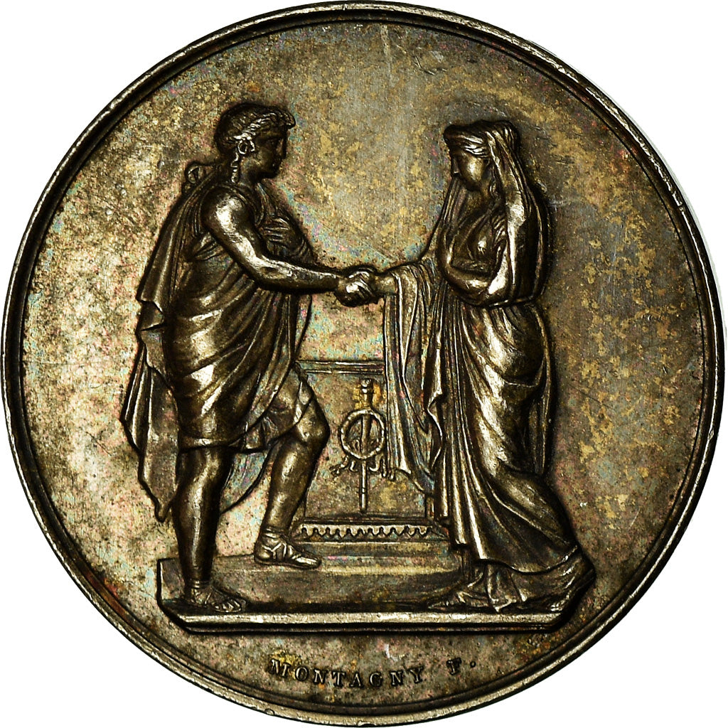 France, Médaille, Mariage, Fidélité Bonheur, Montagny, SUP+, Argent