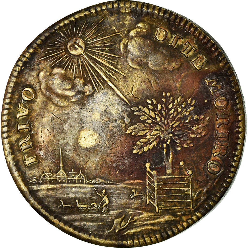 France, Token, Louis XIV, Roi Soleil, VF(30-35), Brass