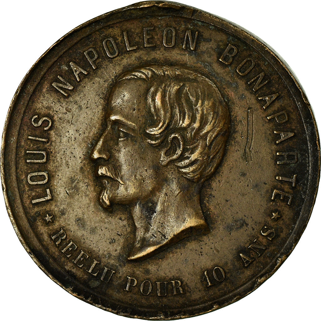 France, Token, Réélection de Louis Napoléon Bonaparte, 1851, EF(40-45)
