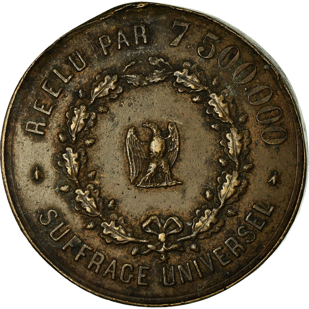 France, Token, Réélection de Louis Napoléon Bonaparte, 1851, EF(40-45)