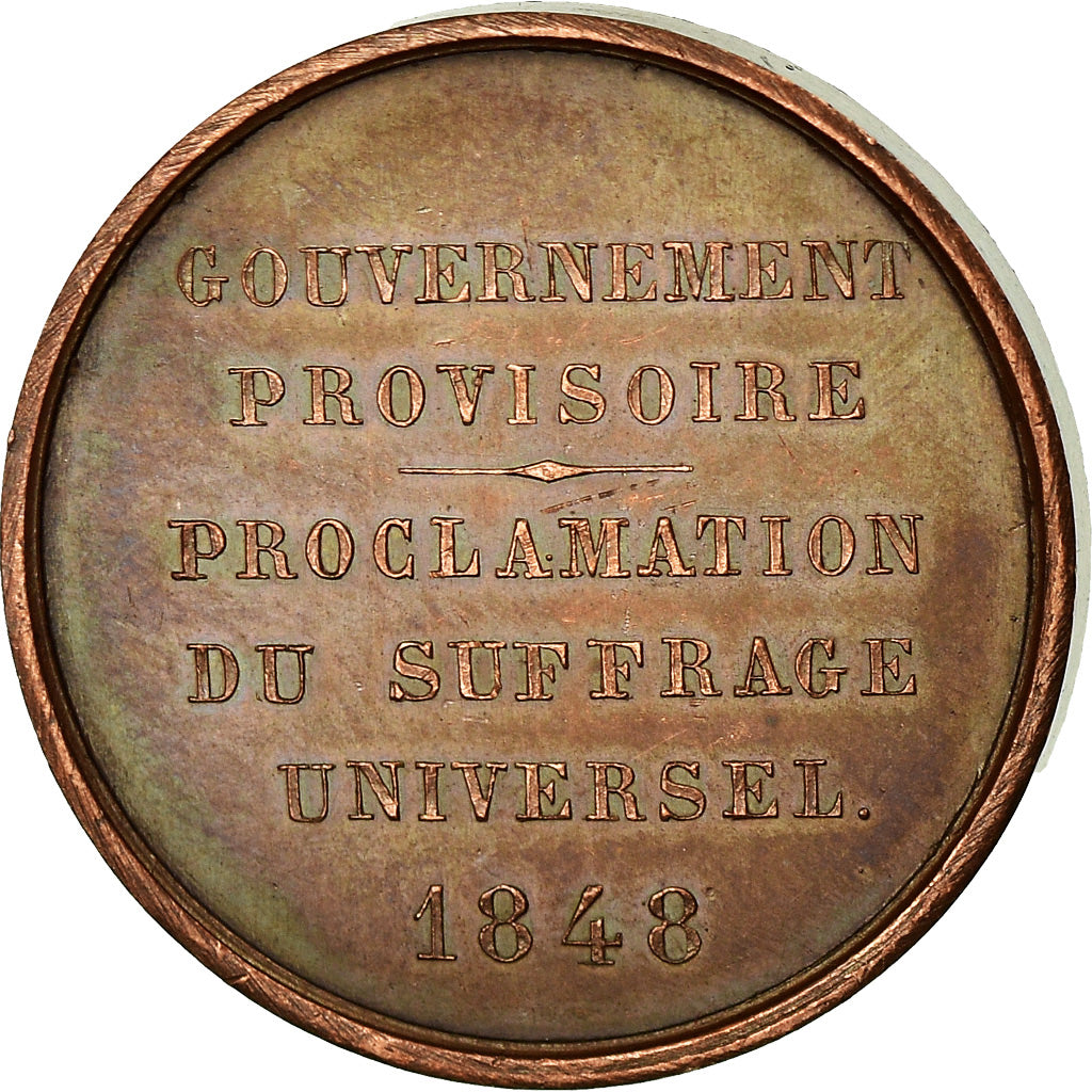 Francja, Medal, Hommage aux Lillois de 1792, 1845, Lecomte, AU(50-53), Miedź