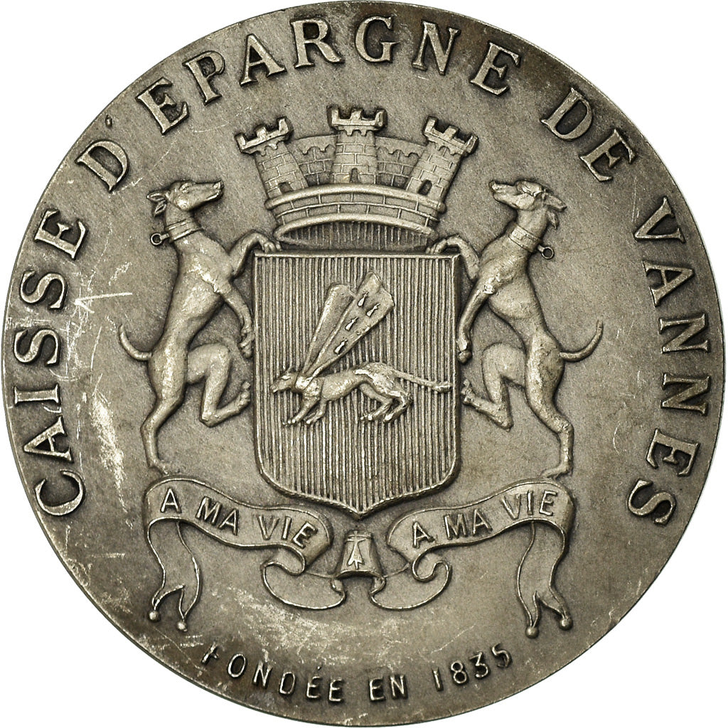 France, Token, Savings Bank, Caisse d'Epargne de Vannes, 1835, MS(60-62), Silver