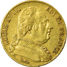 Munten, Frankrijk, Louis XVIII, Louis XVIII, 20 Francs, 1815, Paris, ZF, Goud