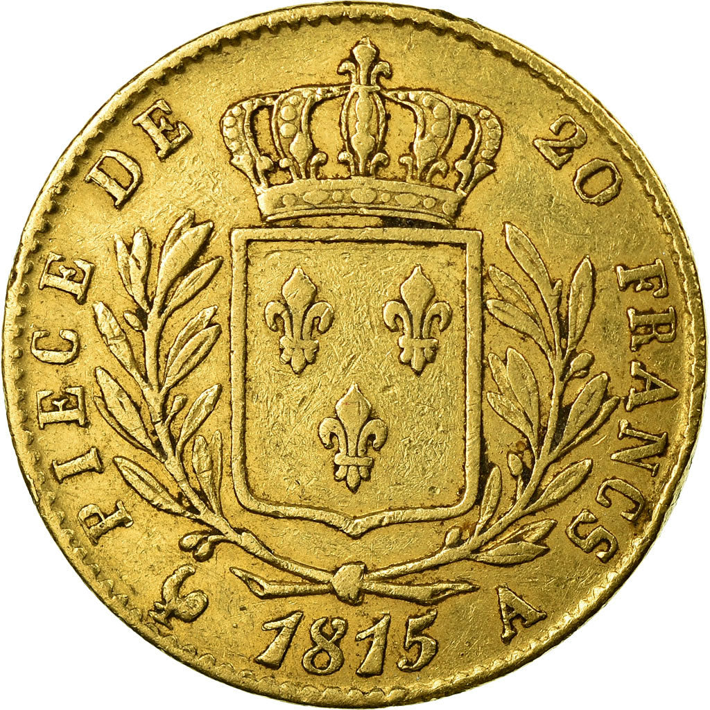 Coin, France, Louis XVIII, Louis XVIII, 20 Francs, 1815, Paris, EF(40-45), Gold