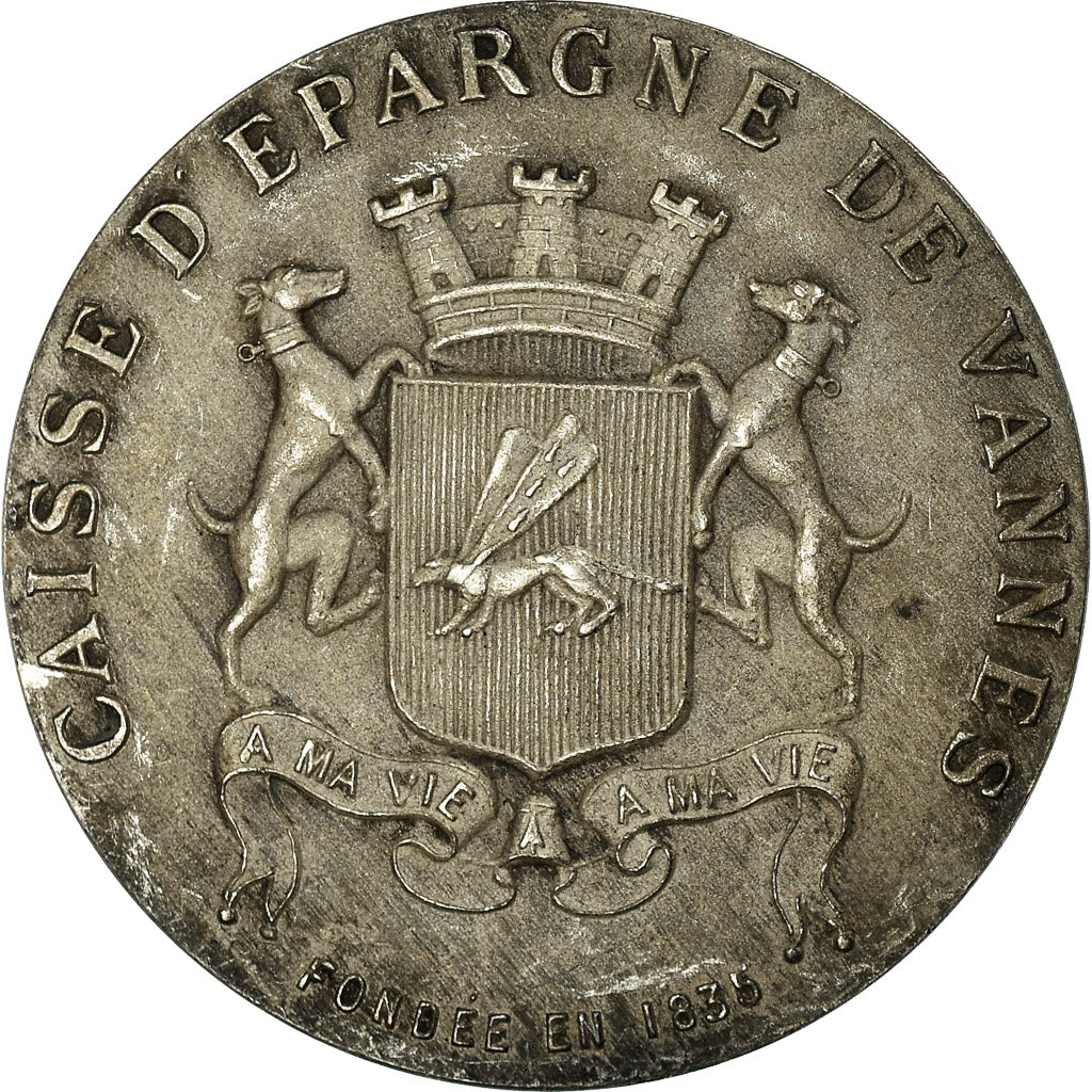 França, Token, Banco de Poupança, Caisse d'Epargne de Vannes, 1835, AU(55-58)