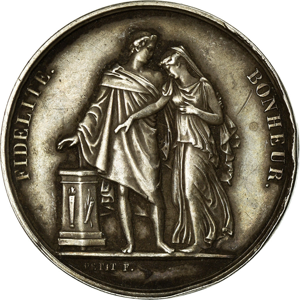 Frankrijk, Medaille, Mariage, Fidélité Bonheur, Religions & beliefs, 1848